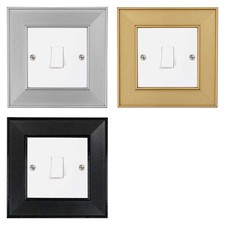 ElekTek Light Switch Surround Finger Plate Frame No Socket Single Art Deco