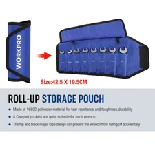 WORKPRO 8 Piece Flex Head Stubby Ratcheting Combination Wrench Set Metric 9-17mm