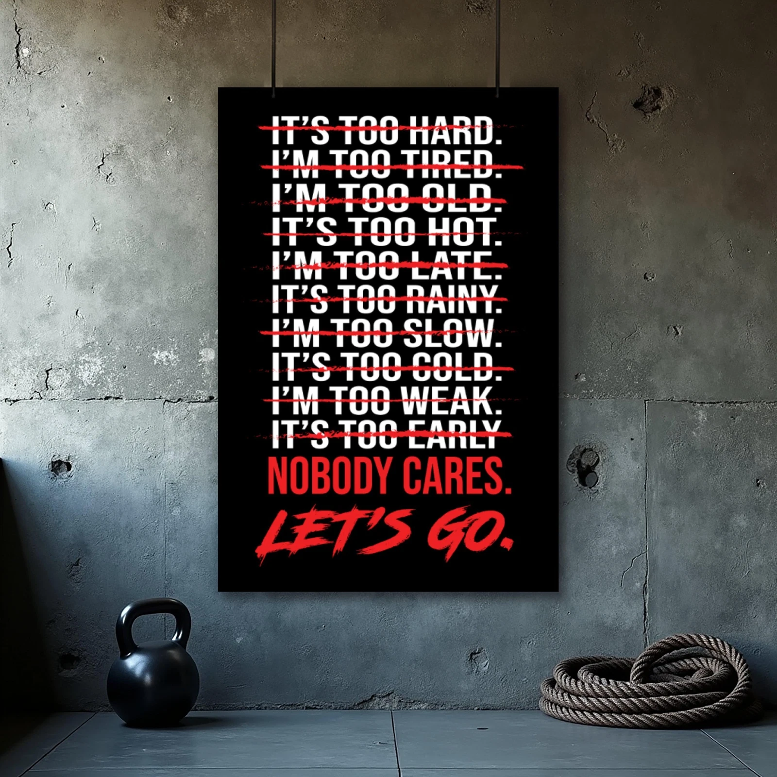 Motivational Gym Poster - Funny Fitness Wall Art Inspirational Decor
Opens in a new window or tab