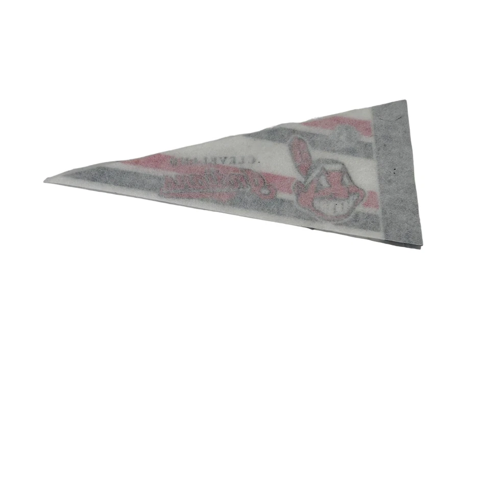 Vtg Cleveland Chief Wahoo FACE 04 MLB MINI Pennant 9in x4in RARE Banner Baseball - Image 3 of 3