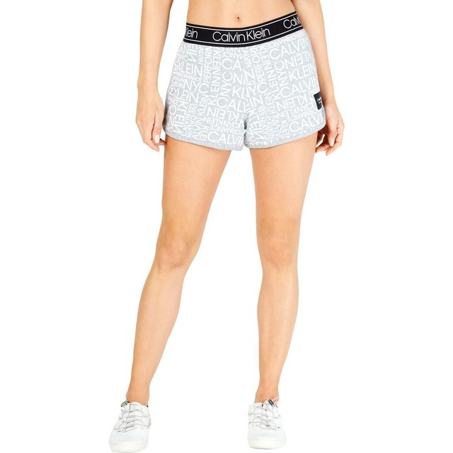 Calvin Klein Performance Womens Gray Running Fitness Workout Shorts L