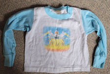 Vintage Boys Sears Pajama Top Long Sleeve Space Ship Size Large Bedtime Naptime