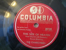 THE CHARIOTEERS (Quartet) THIS SIDE OF HEAVEN/SYLVIA Columbia 36730 VG+