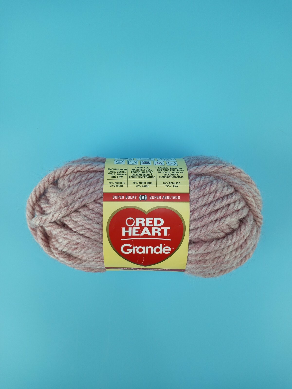 Red Heart Yarn Super Bulky 6 Raisin Pink 1 Skein Washable Acrylic Wool