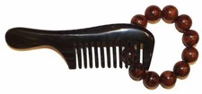 Premium Handmade Wide-Tooth Buffalo Horn Comb, 100 Natural, No Static Black 
