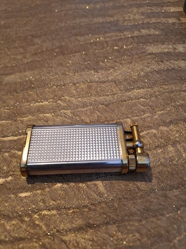DUNHILL UNIQUE Lighter Gold and Silver plated Hobnail Made in England Box &Cert - Picture 8 of 15