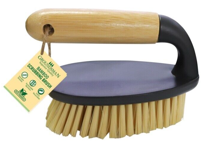 Groundsman Bamboo Hand Scrub Brush Bathroom Tiles Floor Durable ECO Recyclable
