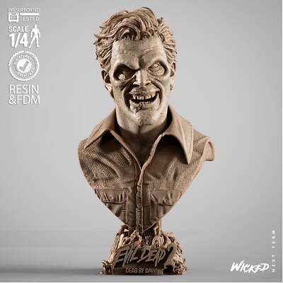 Ash (Evil Dead 2) 3D Printed Portrait Bust - Scales 4 & 8