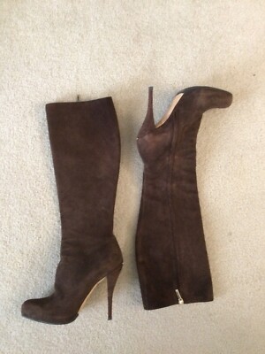 Christian Dior womens suede leather heel boots brown, 10US? Europe 40