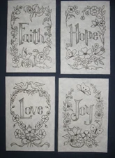 * TRI CHEM PB FAITH HOPE LOVE JOY Liquid embroidery Picture to paint TRICHEM 46
