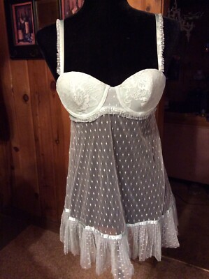 Ambrielle Turquoise Sheer & Lace Bustier Camisole Size Small