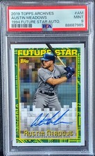 2019 Topps Archives Austin Meadows RC 1994 Future Star Auto #ed 3/99 PSA 9 Rays