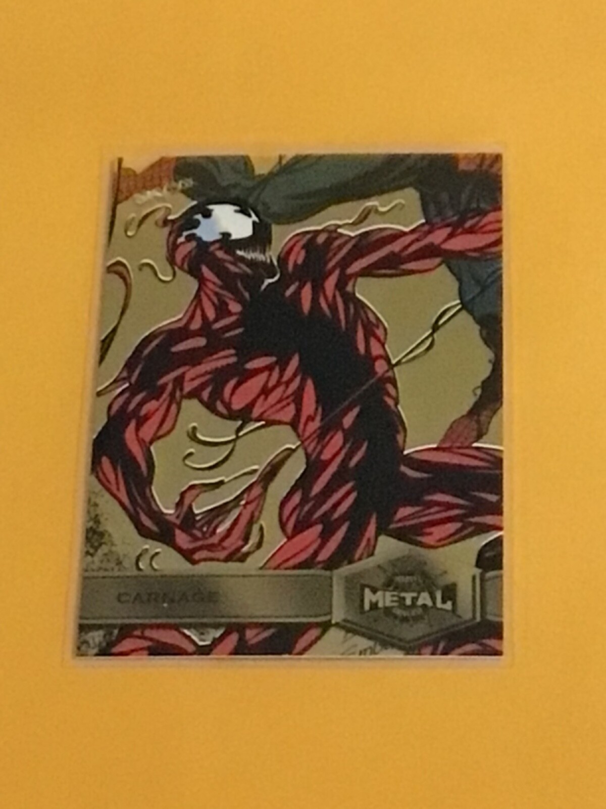 2022 Marvel Metal Universe Spider-Man High Series Gold Light FX Carnage #118