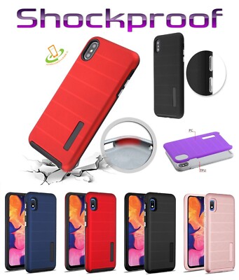 For Samsung GALAXY A21 Hybrid Armor Rubber Rugged TPU