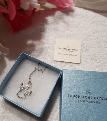 Touchstone by Swarovski Crystal Angel Wings Necklace -New In Box- 14 1/2 - 18in''