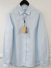Men Burberry Formal Shirt Pale Blue Made In Italy Size 42 16.5