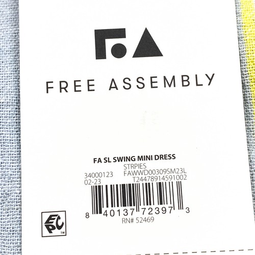 Free Assembly Womens Size S Swing Mini Dress Pockets Stripes Multicolor - Picture 6 of 9