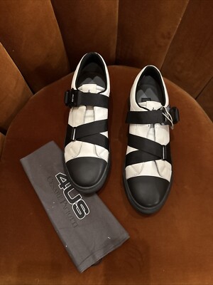 Paciotti Black and White Leather Sneakers