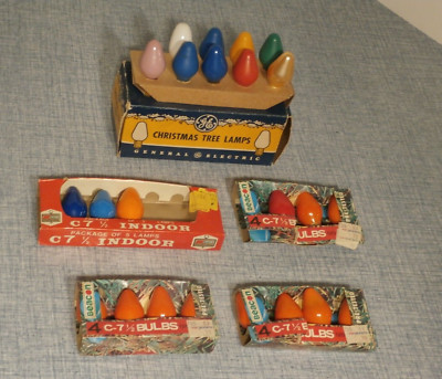MCM C-7 1/2 Christmas Light Bulbs Lot/21 Various Colors GE/Beacon UNTESTED!!