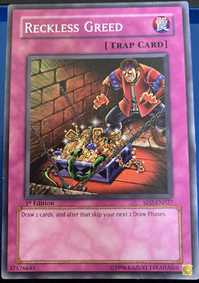 Yu-Gi-Oh! Rücksichtslose Gier, Falle, 1. Auflage, SD2-DE027, neuwertig 