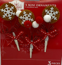 3 PC GINGERBREAD COOKIE MINI 4" HOLIDAY ORNAMENTS FREE SHIP