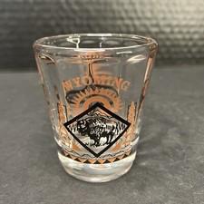 Wyoming Shot Glass Buffalo Bison Made In USA