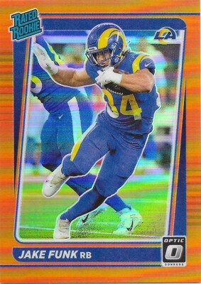 2021 Donruss Optic Jake Funk 164/199 Rated Rookie Orange Prizm #295