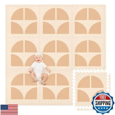 Play Platoon Large Kids Mats for Floors, Non-Toxic, 9 Tile 72 x 72 inch, Extr