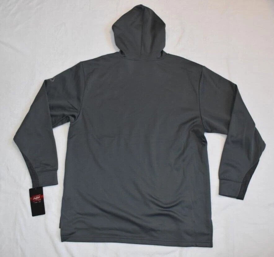Moletom Rawlings masculino de beisebol adulto lã cinza grafite ACAAPFH2-GR-91 novo com etiquetas - Imagem 4 de 4