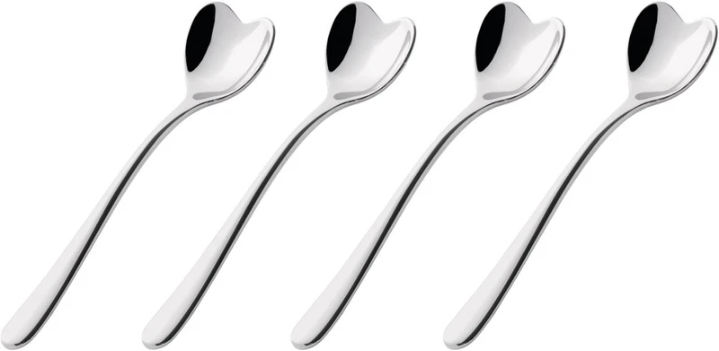Cucchiaini Caffè Tè Set 4 pezzi a Cuore ALESSI AMMI08SET Acciaio Inox 18/10, fotografia 4 di 7