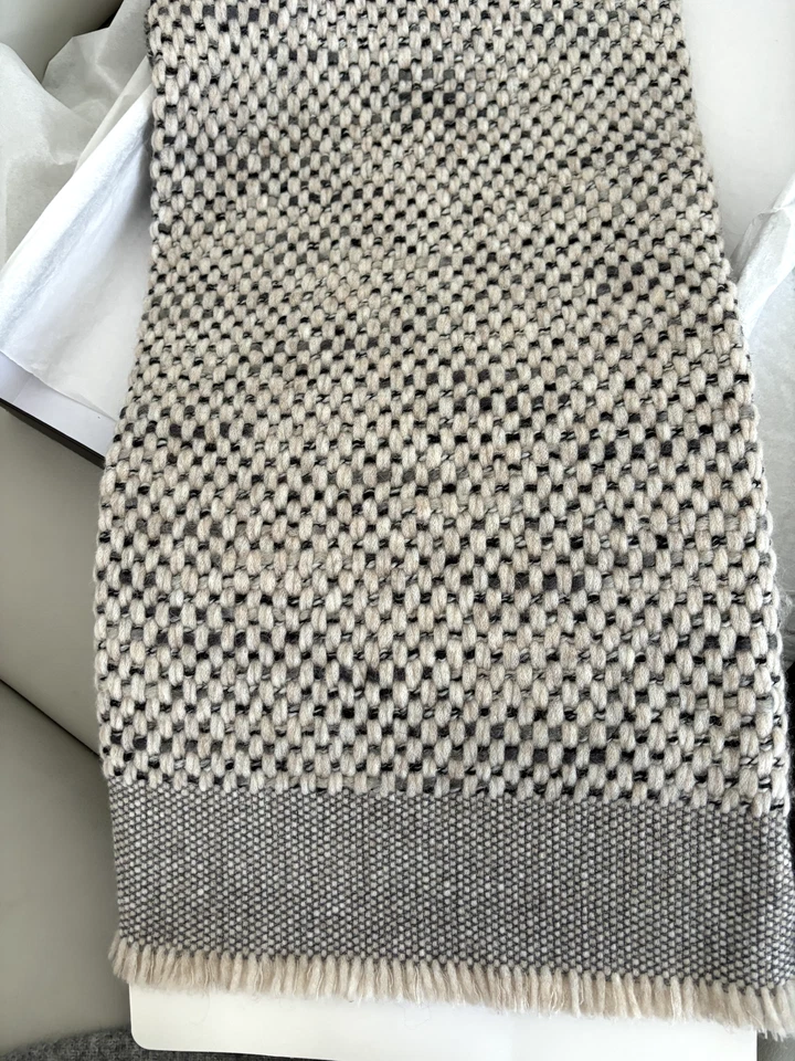 Trussardi Wool Blend Luxury Throw, Blanket Stone/Grey  68" x 50" ( 170cm x 130cm - Image 4 of 4