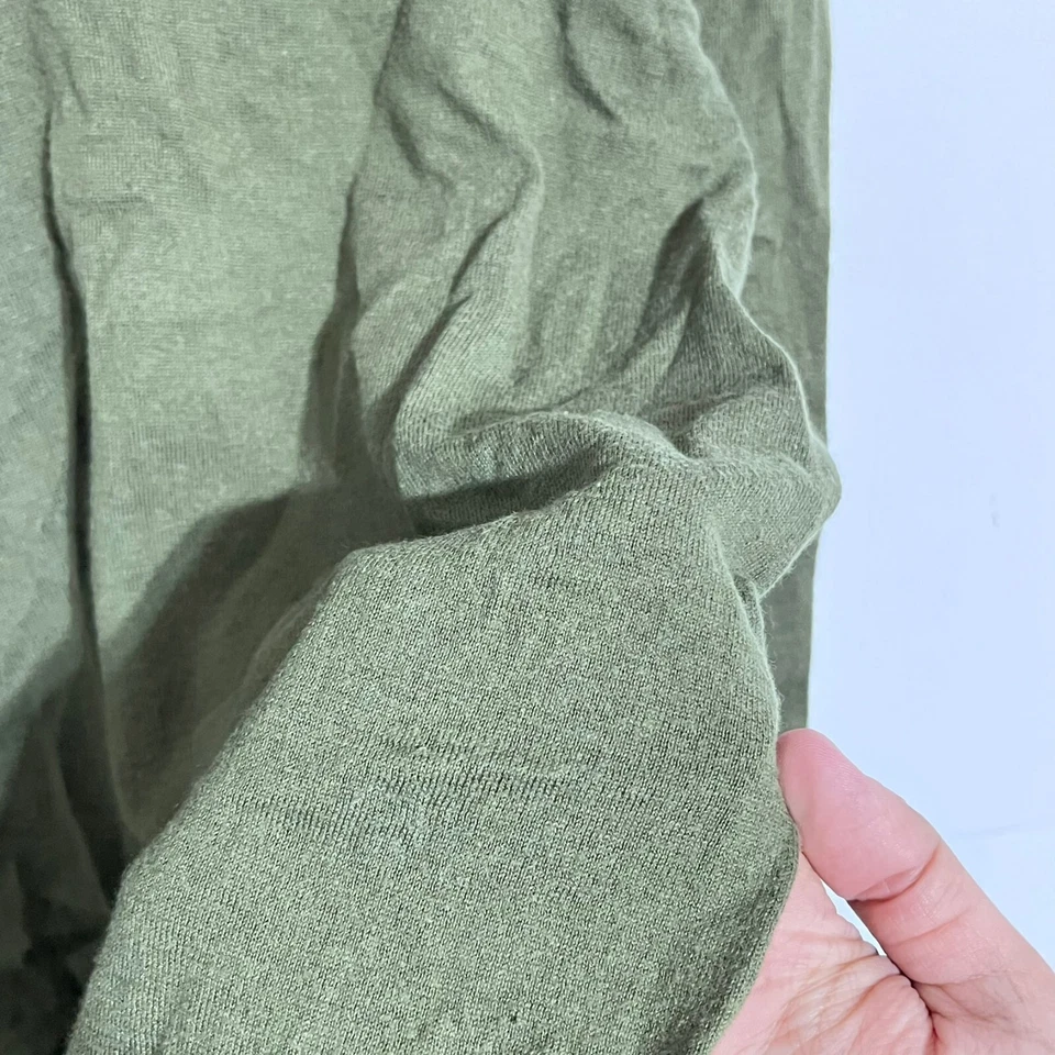 Suéter básico Zara para hombre talla XL oliva seda algodón cachemir cuello en V Foto 3 de 4