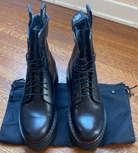 Black Leather Combat Boots/36 