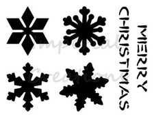 SNOWFLAKES 4 Designs Merry Christmas 8.5 x 11 Holiday Stencil Plastic Sheet S48