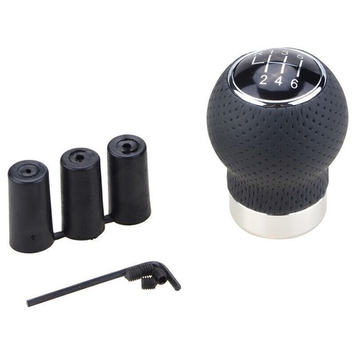 1x 6 Speed Black Shift Knob Gear Stick Shifter Leather For Ford Ranger F150 F250 - Picture 4 of 6