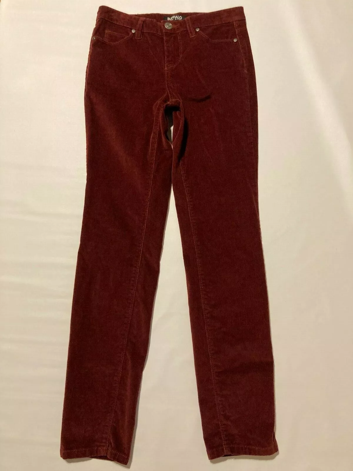 Pantalon femme en velours corduro marron stretch maigre Buffalo David Bitton taille 2