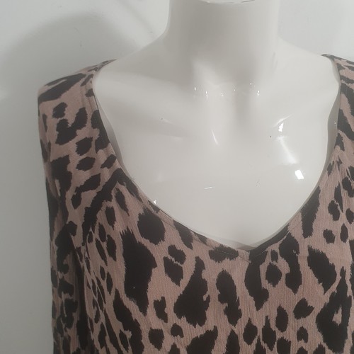 Boho Australia Animal Print Tunic Top Sz L - Picture 2 of 6
