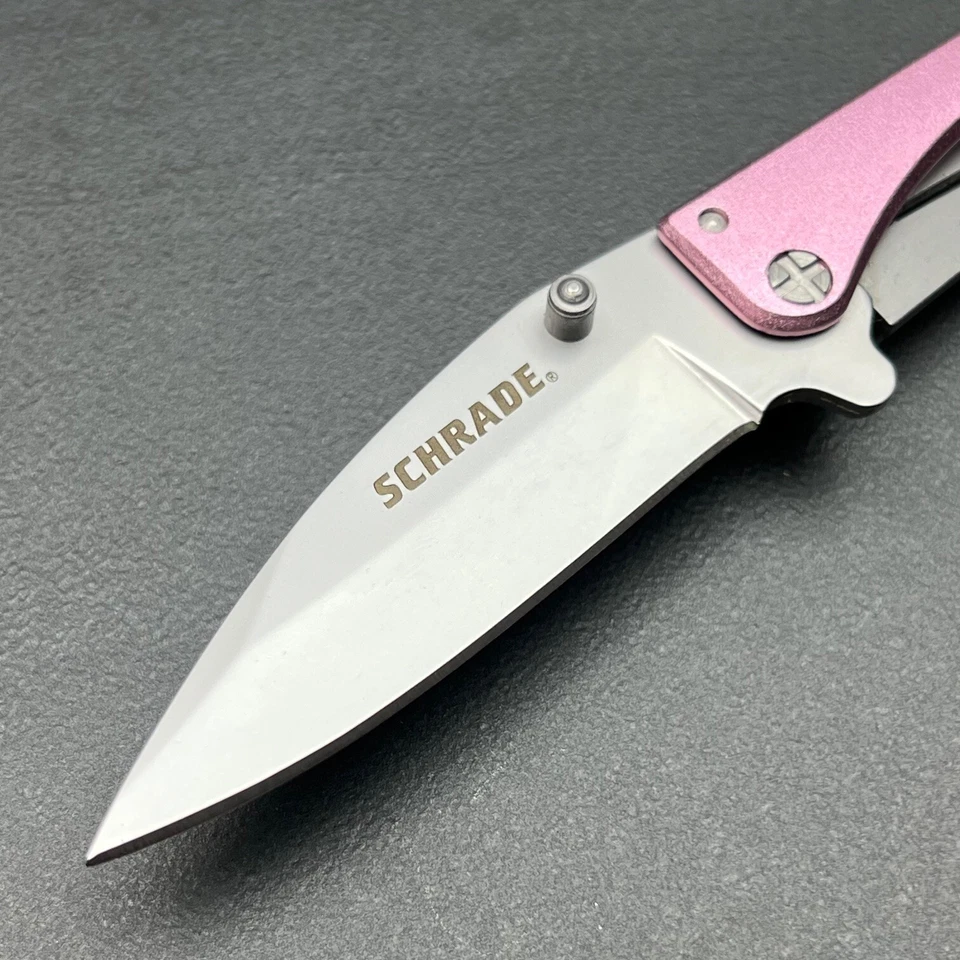 Cuchillo de Bolsillo Plegable Schrade Protector SCH222P Rosa Linerlock Nuevo Foto 2 de 4