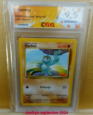Pokemon Karte Machoc 52 /102 Edition 1999 WIZARD CGG PSA Graded 9.5 Mint