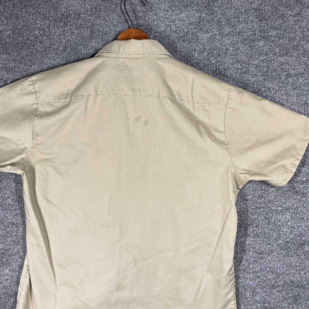 VINTAGE 70s JC Penney Big Mac Work Shirt Size Large Beige Khaki