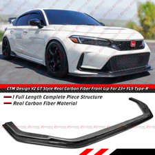 For 2023-25 Honda Civic Type-r Fl5 Ctm V2 Carbon Fiber Front Bumper Lip Splitter