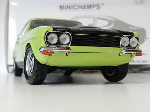 Ford Capri MKI RS 2600 Light Greenmattblak 1970 Model Car Minihamps 118