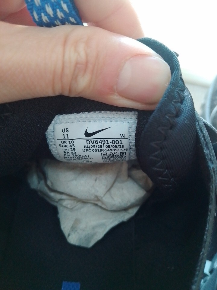 Bnwb,Nike React Vision Trainers,Colour Black,Blue in Size UK 10/EU 45