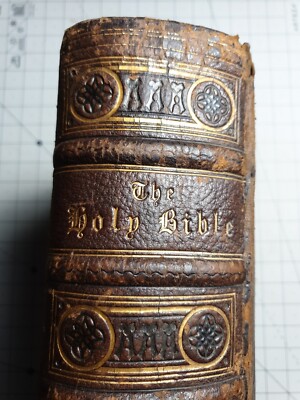 Umfangreiche Bibel Samuel Bagster großes Leder Familienbuch