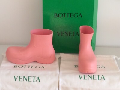 BOTTEGA VENETA- Pink Puddle Boots - Size 40/UK-7 - New+box+dust