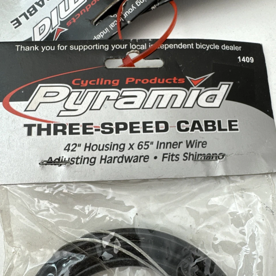 Carcasa de cable piramidal 3 velocidades LOTE 3 se adapta a Shimano negro cable nuevo 42x 65" bicicleta A62 Foto 4 de 4