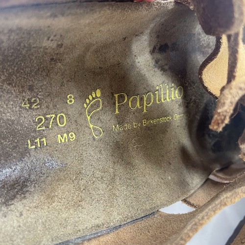Vintage Birkenstock Sandale Papilliobraun Leder 4 Riemen Erwachsene Größe 42 selten - Bild 6 von 9