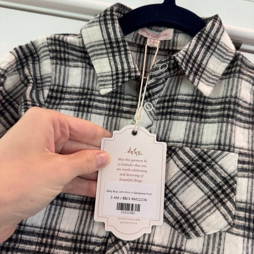 Ivy City Baby John Shirt Genevieve Plaid Family Matching Christmas 3-6 Months - Picture 3 of 4
