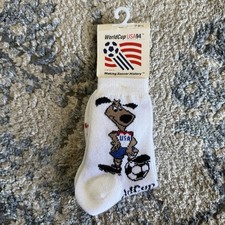 NEW Vtg 90s World Cup USA 1994 Socks Sz 7- 8.5 NOS FIFA Soccer Futbol Promo Dog