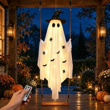 Halloween Decorations Outdoor 5.9 ft Halloween Swinging Ghost Outdoor Decor